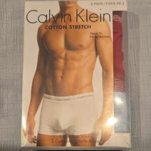 Calvin Klein Cotton Stretch Boxer Briefs - White and Red
